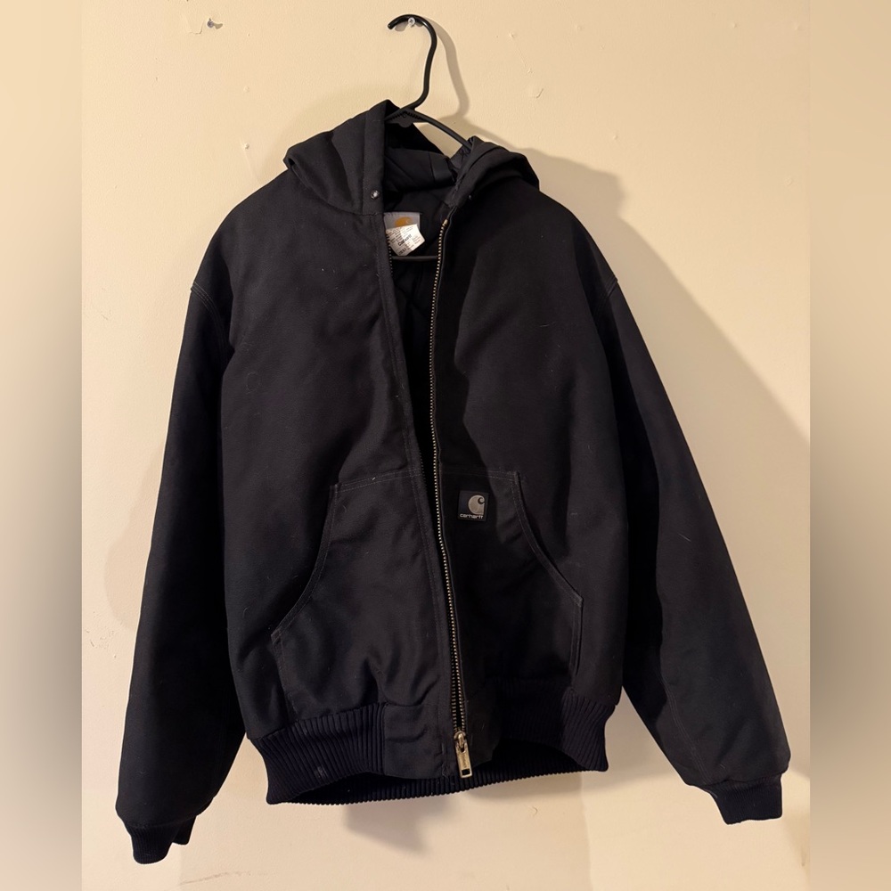 Carhartt Black Hooded Bomber Jacket